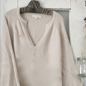 Tan Deep V-Neck Sweater by Lovestitch